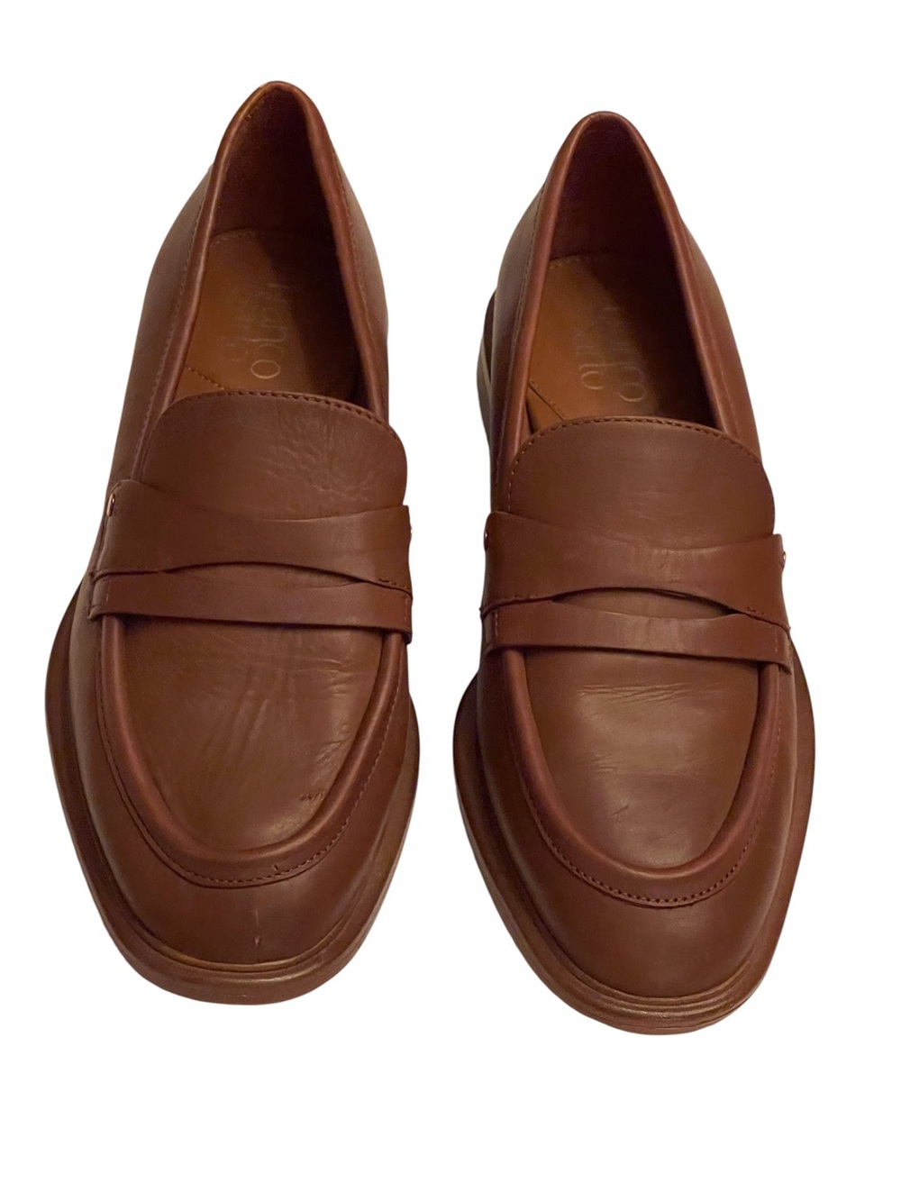 Franco Sarto Brown Leather Penny Loafers SZ 7.5